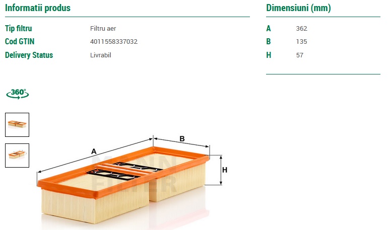 Filtru de Aer Mann C 36 031