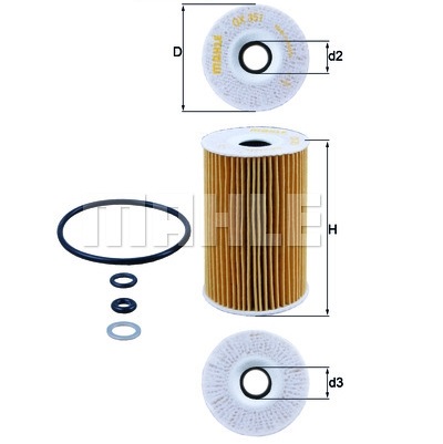 Filtru ulei Mahle/Knecht OX 351 D (HU 7001 X)